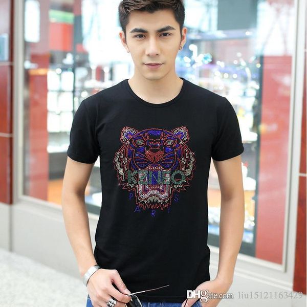 2019 new fashion round neck summer men's rhinestone tiger head t-shirt 8196 short sleeve size s-2xl, White;black
2019 new fashion round neck summer men's rhinestone tiger head t-shirt 8196 short sleeve size s-2xl, White;black