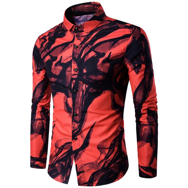 2019 brand new spring autumn men long-sleeved irregular ink painting printing shirt fashion slim cotton men shirts, White;black
2019 brand new spring autumn men long-sleeved irregular ink painting printing shirt fashion slim cotton men shirts, White;black
