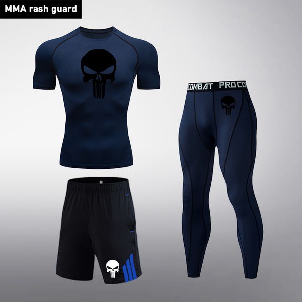 men compression set short t-shirt tight sleeve clothes men's pants fitness rashguard male bodybuilding punisher running suit, Black;blue
men compression set short t-shirt tight sleeve clothes men's pants fitness rashguard male bodybuilding punisher running suit, Black;blue
