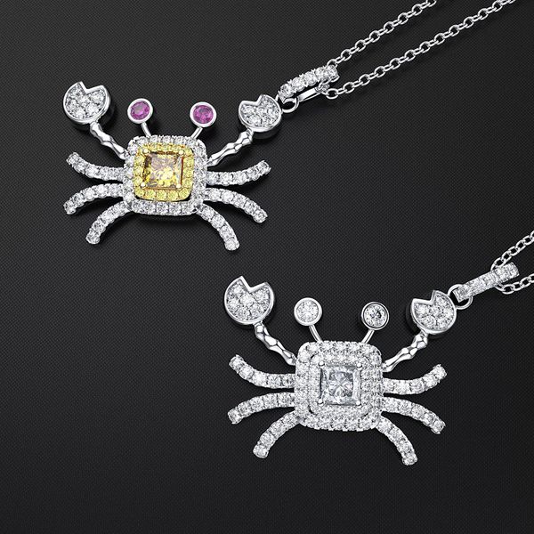 wong rain 100% 925 sterling silver created moissanite gemstone white gold crab animal pendant necklace women jewelry wholesale
wong rain 100% 925 sterling silver created moissanite gemstone white gold crab animal pendant necklace women jewelry wholesale