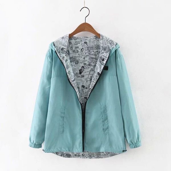 autumn women bomber basic jacket pocket zipper hoodies women two side wear cartoon print outwear loose coat harajuku, Black
autumn women bomber basic jacket pocket zipper hoodies women two side wear cartoon print outwear loose coat harajuku, Black