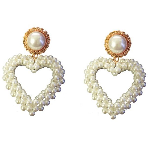 exaggerated temperament love pearl earrings handmade woven heart earrings
exaggerated temperament love pearl earrings handmade woven heart earrings