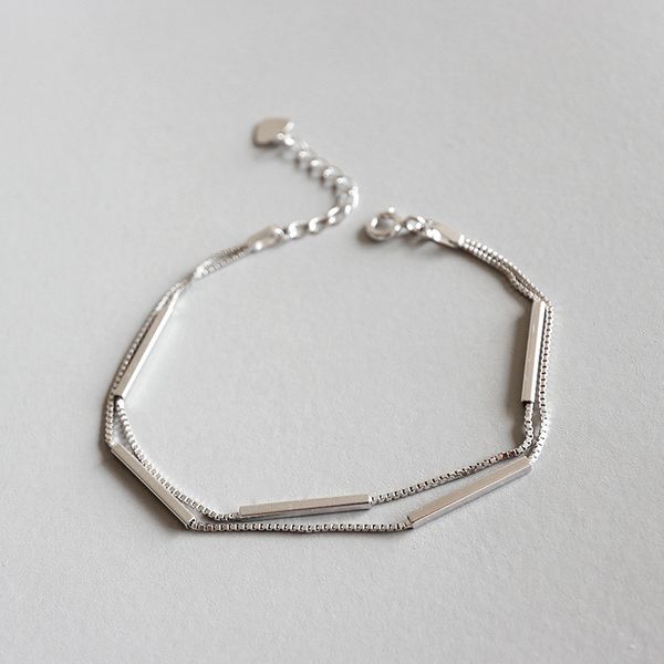 authentic 925 sterling silver double layer chain bracelets for lovers silver tube bracelet sterling silver 925 jewelry, Black
authentic 925 sterling silver double layer chain bracelets for lovers silver tube bracelet sterling silver 925 jewelry, Black