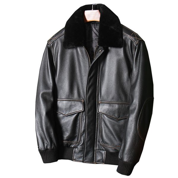 2020 black men usaf pilot leather jacket men american size xxl genuine thick cowhide winter warm leather coat
2020 black men usaf pilot leather jacket men american size xxl genuine thick cowhide winter warm leather coat