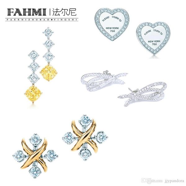 fahmi 100% 925 sterling silver original authentic classic shine bow heart charm gift exquisite wedding women earrings jewelry, Golden;silver
fahmi 100% 925 sterling silver original authentic classic shine bow heart charm gift exquisite wedding women earrings jewelry, Golden;silver