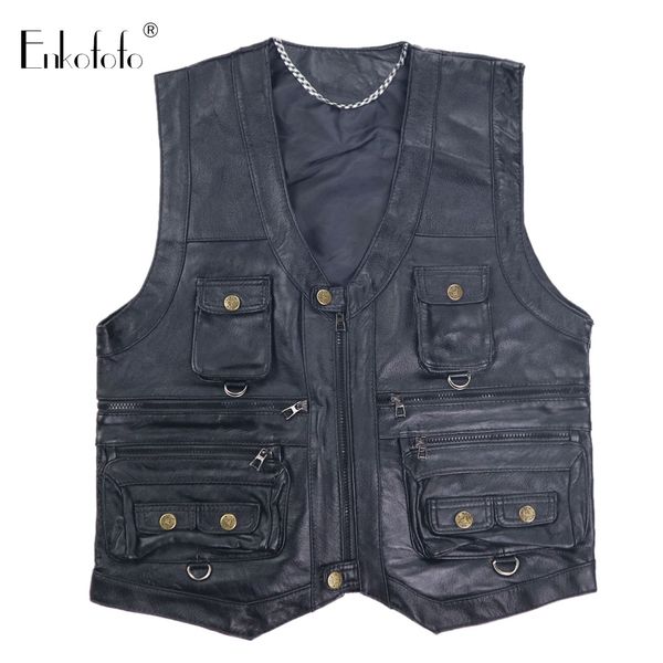 2019 spring and autumn garment sheepskin genuine leather vest men pgraphy motorcycle biker loose male leather vest waistcoat, Black;white
2019 spring and autumn garment sheepskin genuine leather vest men pgraphy motorcycle biker loose male leather vest waistcoat, Black;white