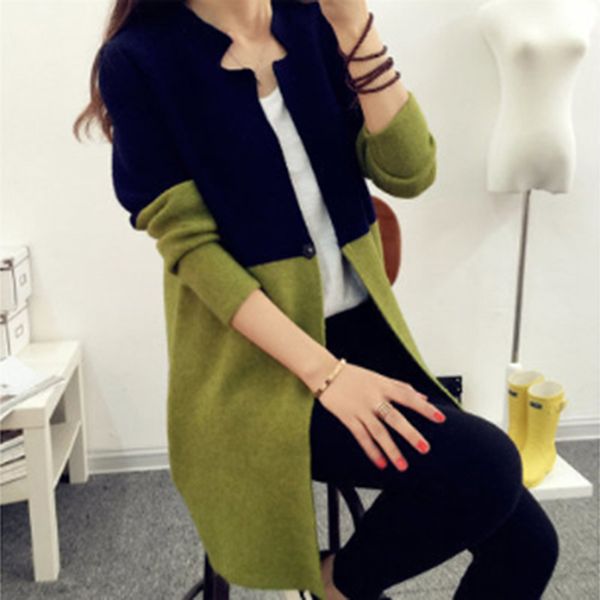 bonjean slim cardigans spring autumn outerwear patchwork knitted sweaters for women vintage cardigan long sweaters bj2325, White 
bonjean slim cardigans spring autumn outerwear patchwork knitted sweaters for women vintage cardigan long sweaters bj2325, White