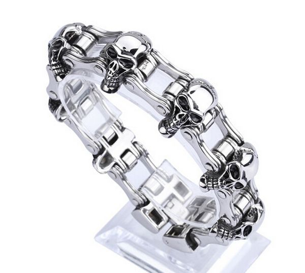 16mm 8.66''punk biker skull motorcycle chain bracelet for men jewelry stainless steel mens friendship bracelets & bangles 2019 gif, Black
16mm 8.66''punk biker skull motorcycle chain bracelet for men jewelry stainless steel mens friendship bracelets & bangles 2019 gif, Black