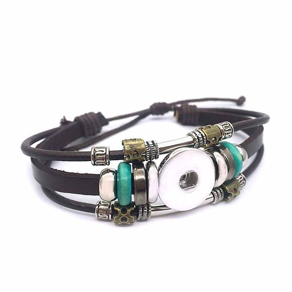 adjustable 252 interchangeable really leather beads bracelet 12mm 18mm snap button bangle charm jewelry for women gift, Black
adjustable 252 interchangeable really leather beads bracelet 12mm 18mm snap button bangle charm jewelry for women gift, Black