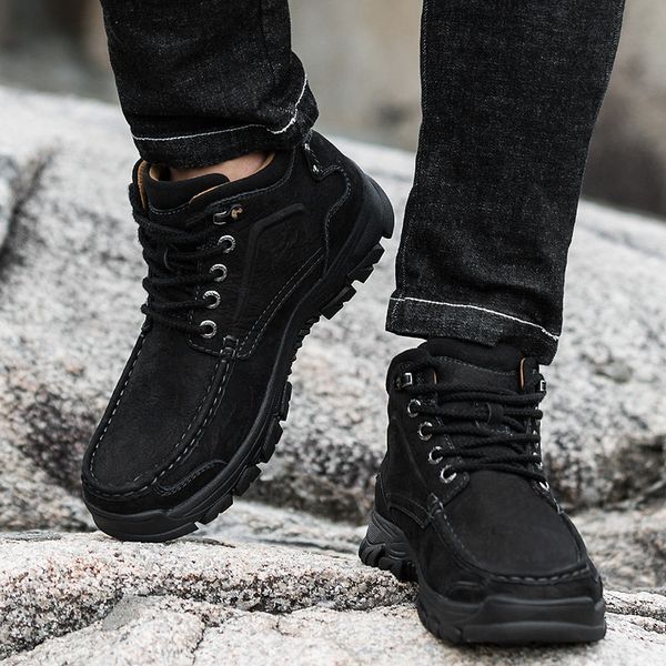 2020 fashion autumn and winter men's snow boots warm work boots lace up men's hiking round toe high-shoes, Black
2020 fashion autumn and winter men's snow boots warm work boots lace up men's hiking round toe high-shoes, Black