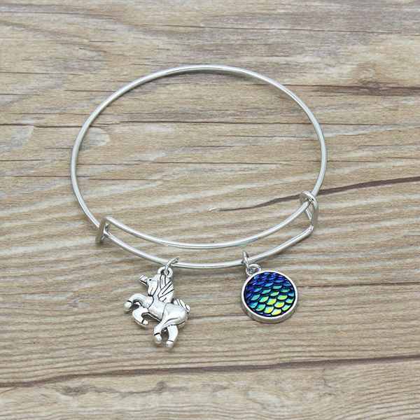 2019 день нового стиля ancient silver unicorn mermaid scale браслет креативной пара мода дизайнер ювелирных изделий браслет валентина подарк, Black
2019 день нового стиля ancient silver unicorn mermaid scale браслет креативной пара мода дизайнер ювелирных изделий браслет валентина подарк, Black