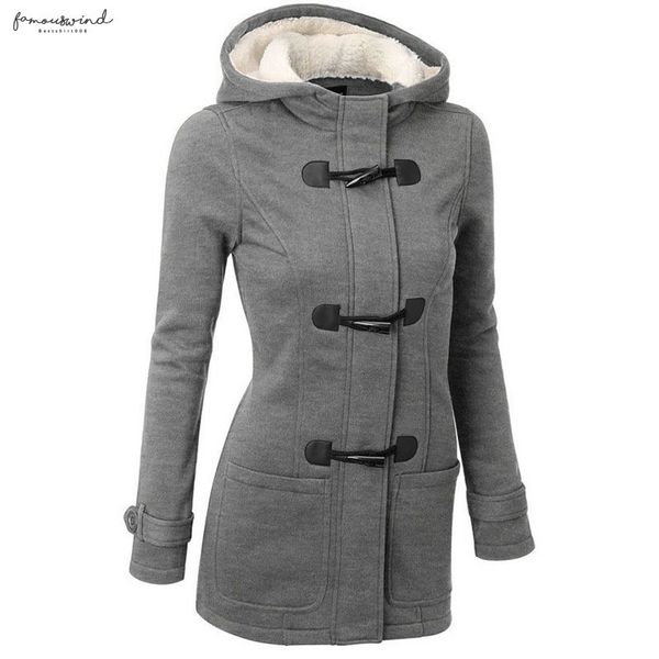 trench women coat spring womens autumn overcoat female long hooded coat zipper horn button solid outwear women clothes, Tan;black