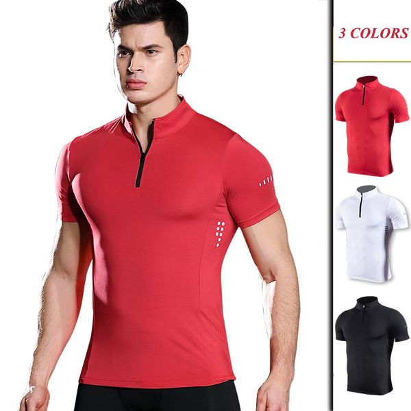 gym shirt men fitness casual summer short-sleeve men t-shirt sports quick-dry sweat high-necked zipper tees man, White;black
gym shirt men fitness casual summer short-sleeve men t-shirt sports quick-dry sweat high-necked zipper tees man, White;black