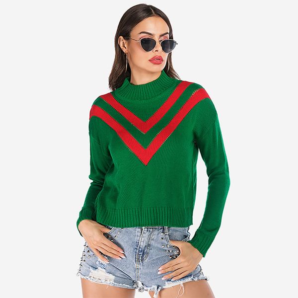 winter women sweater long sleeve turtleneck pullover green and red patchwork slim ladies knitted sweater pull femme jumper, White;black
winter women sweater long sleeve turtleneck pullover green and red patchwork slim ladies knitted sweater pull femme jumper, White;black