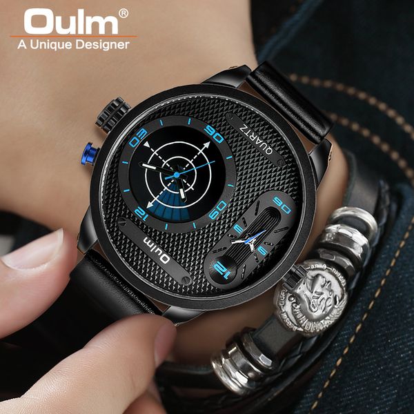 oulm big size fashion led style cool men's watches male quartz clock two time zone men leather wristwatch, Slivery;brown
oulm big size fashion led style cool men's watches male quartz clock two time zone men leather wristwatch, Slivery;brown