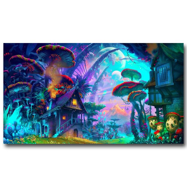 mushrooms house - trippy art silk canvas poster print 13x24 24x43 inch abstract wall home decor -018
mushrooms house - trippy art silk canvas poster print 13x24 24x43 inch abstract wall home decor -018