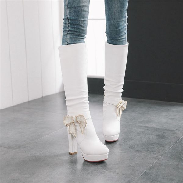 ymechic fashion sweet bling bowtie party wedding shoes winter boots women white high heels platform womens riding long boots, Black
ymechic fashion sweet bling bowtie party wedding shoes winter boots women white high heels platform womens riding long boots, Black