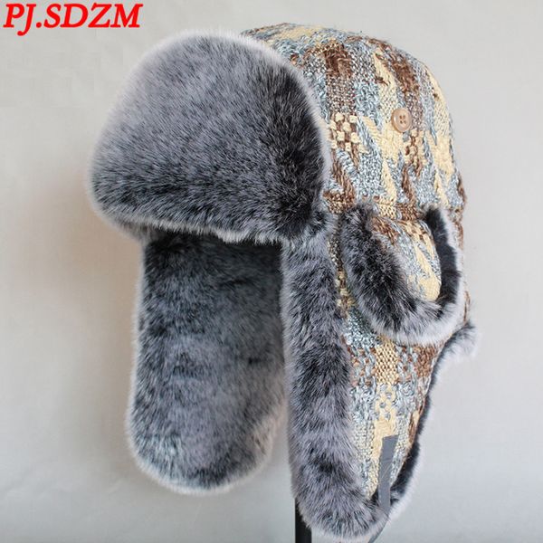 pj.sdzm korean version women winter ski hat protectors men thickening thermal bomber hats, Blue;gray
pj.sdzm korean version women winter ski hat protectors men thickening thermal bomber hats, Blue;gray