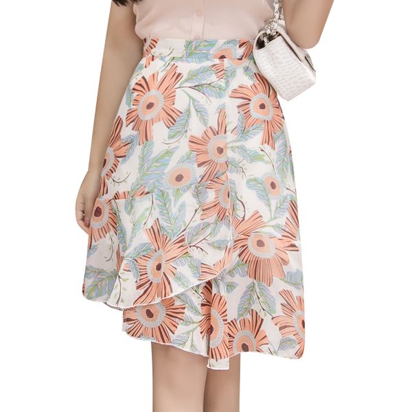skirts summer sweet floral chiffon ruffle tide women elegant asymmetrical high waist knee-length skirt, Black
skirts summer sweet floral chiffon ruffle tide women elegant asymmetrical high waist knee-length skirt, Black