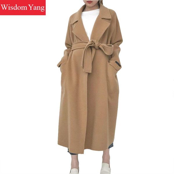 winter warm coat white camel sheep wool coats women 2018 slim belt plus long oversize bodycon casual woolen overcoat outerwear, Black
winter warm coat white camel sheep wool coats women 2018 slim belt plus long oversize bodycon casual woolen overcoat outerwear, Black