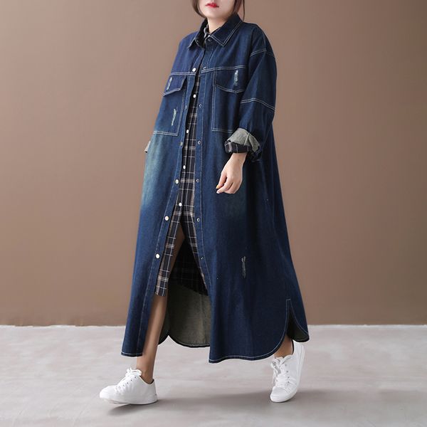 new autumn 2019 korean style denim trench coat for women loose pluz size ladies windbreaker fashion casual women clothing c927, Tan;black
new autumn 2019 korean style denim trench coat for women loose pluz size ladies windbreaker fashion casual women clothing c927, Tan;black
