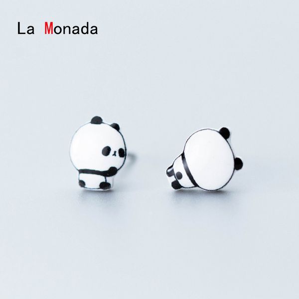 la monada cute panda stud earrings real 925 sterling silver fine earrings for women minimalist party accessories mujer gift, Golden;silver
la monada cute panda stud earrings real 925 sterling silver fine earrings for women minimalist party accessories mujer gift, Golden;silver