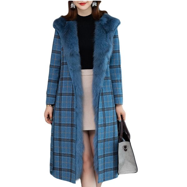 winter thick warm double-sided wool coats women hooded plaid cashmere overcoat detachable natural fur liner long outwear, Black
winter thick warm double-sided wool coats women hooded plaid cashmere overcoat detachable natural fur liner long outwear, Black