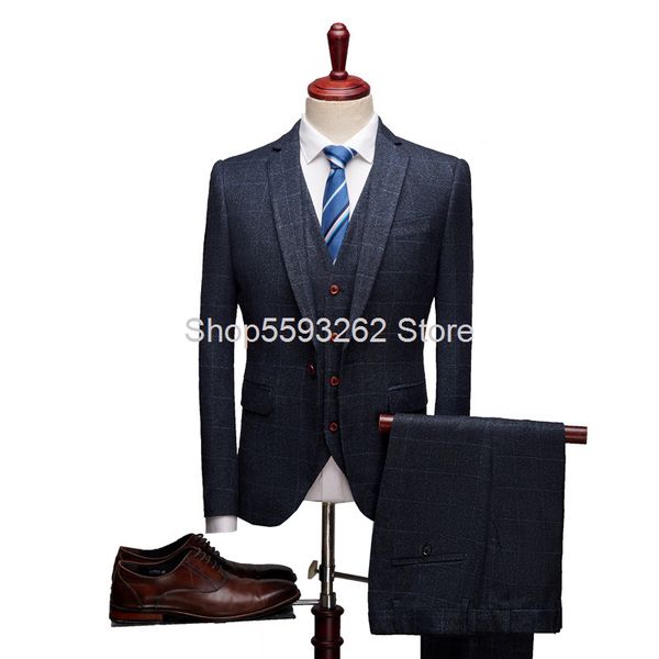 men's suits & blazers autumn men grid suit male slim fit marriage groom leisure, White;black
men's suits & blazers autumn men grid suit male slim fit marriage groom leisure, White;black