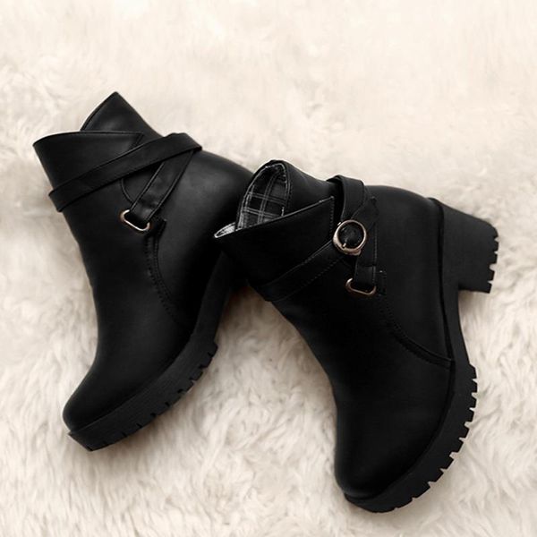 plush women boots winter boots platform ankle winter round head buckle thigh-high locomotive casual shoes, Black
plush women boots winter boots platform ankle winter round head buckle thigh-high locomotive casual shoes, Black