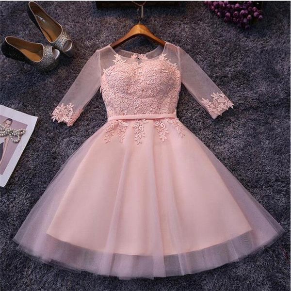 Blush Pink Sweet Homecoming Dresses with Lace Appliques Tulle Short Even Party Dress Cocktail Dress BC1860
Blush Pink Sweet Homecoming Dresses with Lace Appliques Tulle Short Even Party Dress Cocktail Dress BC1860