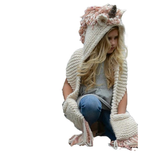 children unicorn hat with scarf autumn winter warm hooded knitted wool shawl cap beanie casual ladies thick warm scarf, Blue;gray
children unicorn hat with scarf autumn winter warm hooded knitted wool shawl cap beanie casual ladies thick warm scarf, Blue;gray