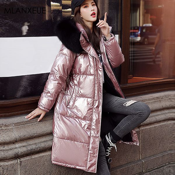 fur hooded zipper long down coats women harajuku loose women's reflective jackets thicken plus size coat female glossy outwears, Black
fur hooded zipper long down coats women harajuku loose women's reflective jackets thicken plus size coat female glossy outwears, Black