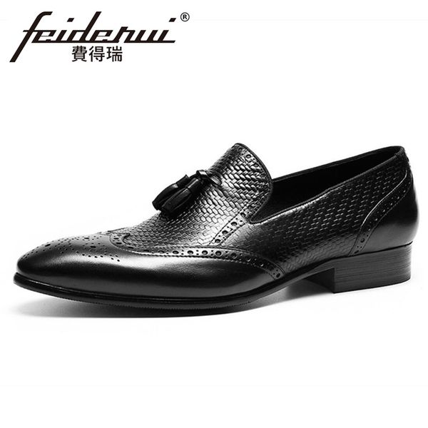 natural genuine leather men's tassels loafers pointed toe slip on man welted flats formal dress wingtip brogue shoes fhs119, Black
natural genuine leather men's tassels loafers pointed toe slip on man welted flats formal dress wingtip brogue shoes fhs119, Black