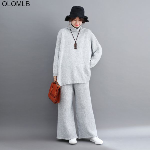 plus size women 1 sets vintage knitting suit big size lady 2019 winter loose long pants sweater turtleneck female clothes, White;black
plus size women 1 sets vintage knitting suit big size lady 2019 winter loose long pants sweater turtleneck female clothes, White;black