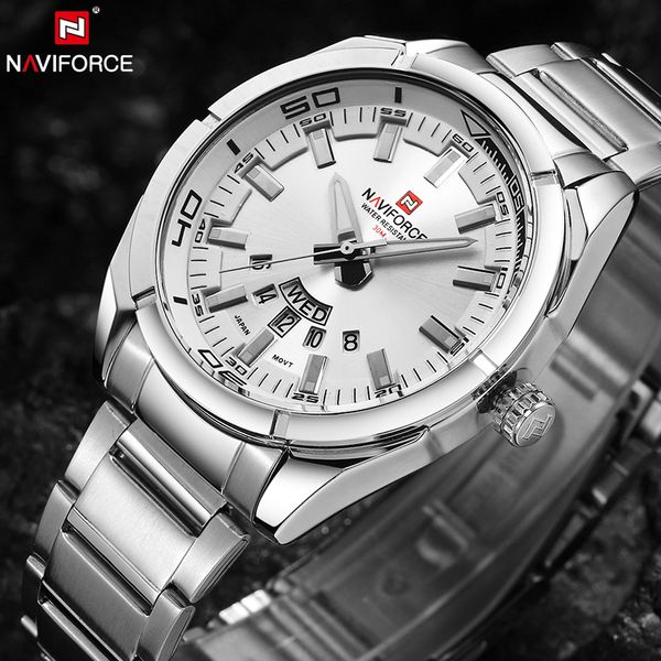 naviforce brand men watches luxury sport quartz 30m waterproof watches men's stainless steel auto date wristwatches relojes 9038 ly1912, Slivery;brown
naviforce brand men watches luxury sport quartz 30m waterproof watches men's stainless steel auto date wristwatches relojes 9038 ly1912, Slivery;brown