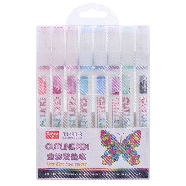 8 colors/set gift card writing drawing pens double line outline pen stationery jr deals
8 colors/set gift card writing drawing pens double line outline pen stationery jr deals