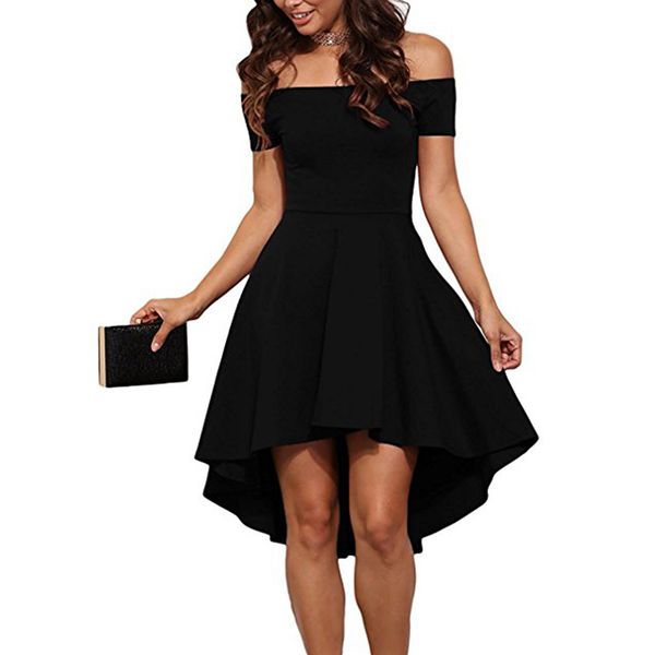 fashion-2019 summer women casual off the shoulder dress short sleeve high low skater cocktail party evening wedding dresses, Black;gray
fashion-2019 summer women casual off the shoulder dress short sleeve high low skater cocktail party evening wedding dresses, Black;gray