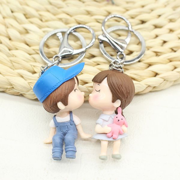 cute cartoon doll couple keychain men and women couple car accessories bag pendant, Silver
cute cartoon doll couple keychain men and women couple car accessories bag pendant, Silver