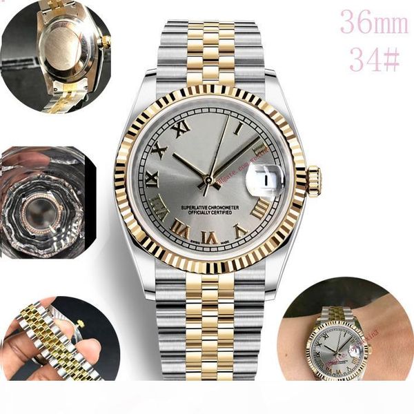 4 color woman watches luxury ancient roman pink smooth outer ring white dial stainless steel rose gold 36mm automatic wristwatches, Slivery;brown
4 color woman watches luxury ancient roman pink smooth outer ring white dial stainless steel rose gold 36mm automatic wristwatches, Slivery;brown