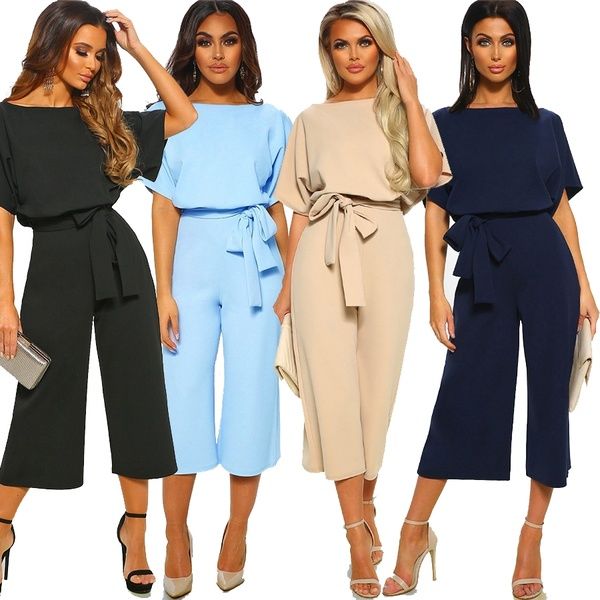 2019 летняя мода простой стиль женщины с коротким рукавом комбинезона с широким голенищем pure color business wear, Black;white
2019 летняя мода простой стиль женщины с коротким рукавом комбинезона с широким голенищем pure color business wear, Black;white