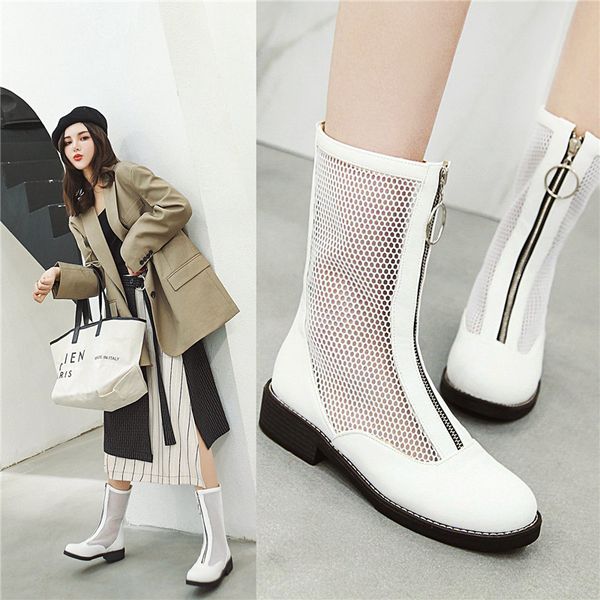 2020 new summer boots women ankle botas breathable mesh ladies booties spring and autumn round head women's boots black white 9
2020 new summer boots women ankle botas breathable mesh ladies booties spring and autumn round head women's boots black white 9
