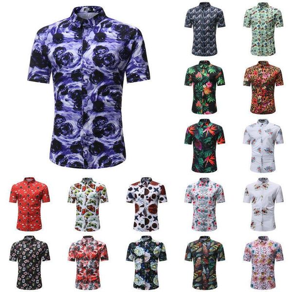 men's casual shirts summer short sleeve print slim fit urban fashion blouse floral printed button mens shirts casual, White;black
men's casual shirts summer short sleeve print slim fit urban fashion blouse floral printed button mens shirts casual, White;black