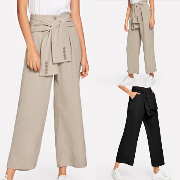 2019 new style women fashion casual office ladies high waist solid calf-length pants sandy beach pants z815, Black
2019 new style women fashion casual office ladies high waist solid calf-length pants sandy beach pants z815, Black