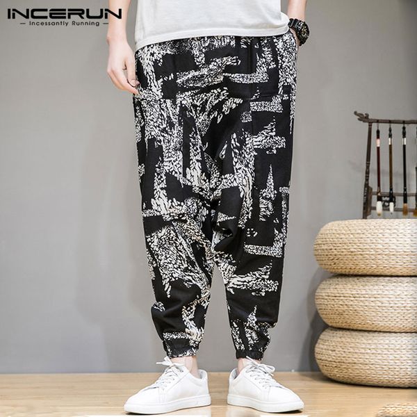 incerun man fashion harem pants casual loose cotton printed joggers man vintage leisure baggy trousers casual drop crotch pants, Black
incerun man fashion harem pants casual loose cotton printed joggers man vintage leisure baggy trousers casual drop crotch pants, Black