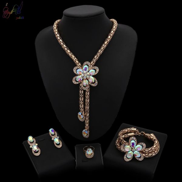 yulaili multi color crystal zirconia flower shape pendant necklace stud earrings ring for women nigeria wedding fashion african jewelry sets, Black
yulaili multi color crystal zirconia flower shape pendant necklace stud earrings ring for women nigeria wedding fashion african jewelry sets, Black
