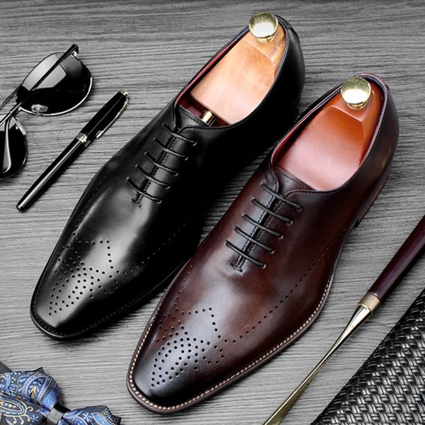 italian medallion man wedding dress shoes genuine leather handmade oxfords round toe formal designer men's party flats ss388, Black
italian medallion man wedding dress shoes genuine leather handmade oxfords round toe formal designer men's party flats ss388, Black
