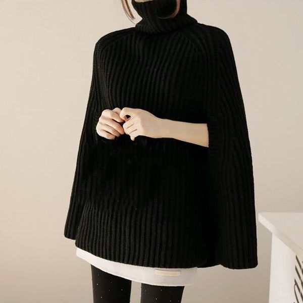 autumn women turtleneck sweater elegant solid irregular hem long sleeve pullover loose split knitted soft female sweaters, White;black
autumn women turtleneck sweater elegant solid irregular hem long sleeve pullover loose split knitted soft female sweaters, White;black