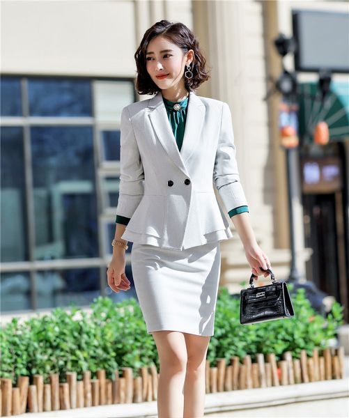 fabric 2019 spring autumn formal professional business suits with skirt and blazer coat office ladies work wear set, White;black
fabric 2019 spring autumn formal professional business suits with skirt and blazer coat office ladies work wear set, White;black