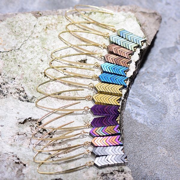 sloong new vintage natural hematite rock hoop earrings spear triangle arrow long hook earrings aretes de mujer 2019, Golden;silver
sloong new vintage natural hematite rock hoop earrings spear triangle arrow long hook earrings aretes de mujer 2019, Golden;silver