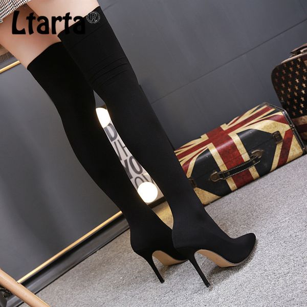 ltarta women super boots ladies over knee boots autumn winter pointed elastic fabric 11cm high heel socks .zl-139-20, Black
ltarta women super boots ladies over knee boots autumn winter pointed elastic fabric 11cm high heel socks .zl-139-20, Black